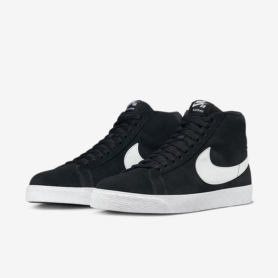 Giày Nike SB Zoom Blazer Mid Nữ Đen Trắng 